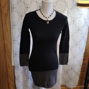 Philosophy Black and Gray Knit Top